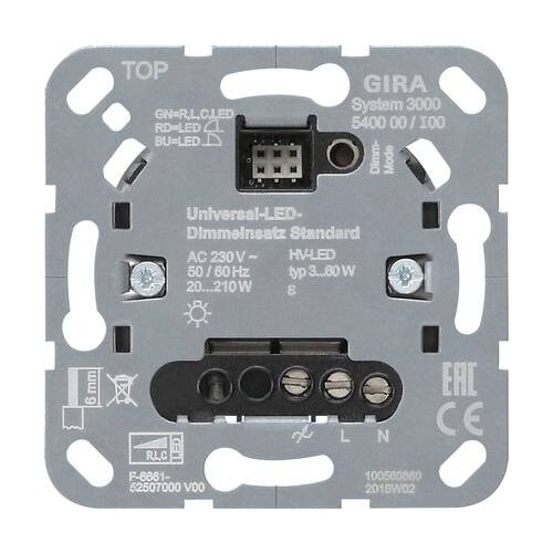 540000 Gira S3000 Universal LED Tastdimmer Standard Einsatz Produktbild Front View L