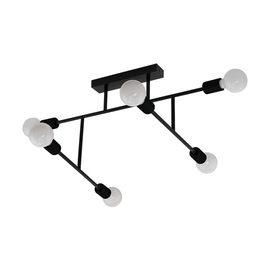 98034 Eglo DECKENLEUCHTE E27 6FLAMMIG SCHWARZ GOLD Produktbild
