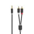 CABW22200AT10 Nedis Stereo Audiokabel 1m 3,5mm Klinken Stecker - 2x Cinch-Stecker Produktbild