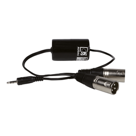 TR2080 Audac Massetrennfilter 3,5 mm Klinkenstecker auf 2x XLR male Produktbild