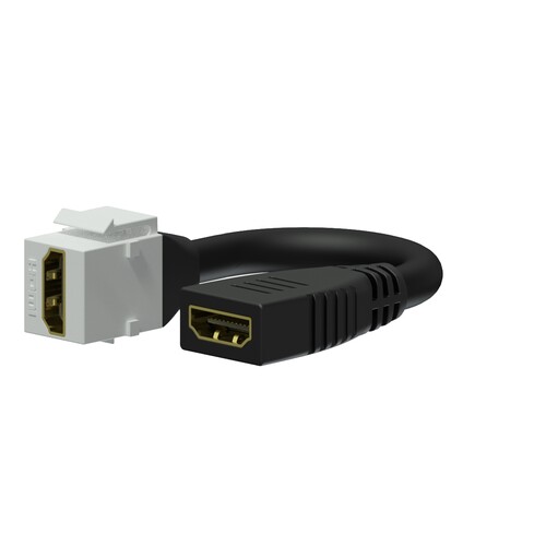 VCK450/W Procab Keystone Adapter HDMI A Bu. auf HDMI A Kabelpeitsche, we Produktbild Front View L