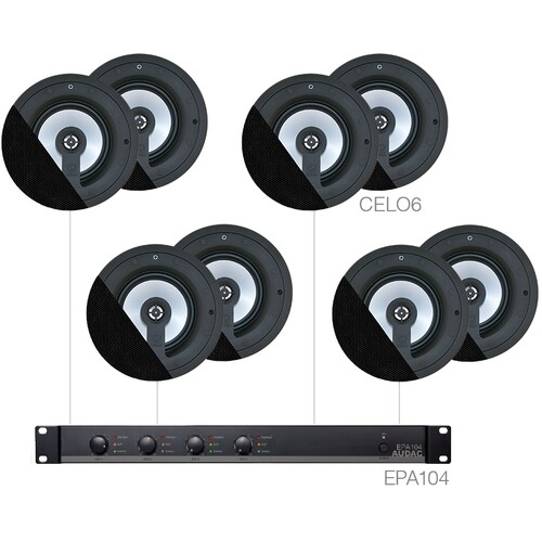 SENSO6.8E/B Audac Lautsprecher Set (8x CELO6 + EPA104), schwarz Produktbild Front View L