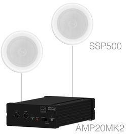 PURRA5.1/W Audac Lautsprecher Set (2x SSP500 + AMP20), weiß Produktbild