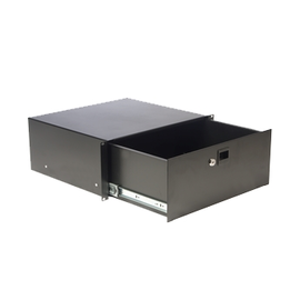 RD412L/B Caymon 19Zoll Rackschublade, 4HE mit Schloss Produktbild front M