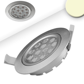 112469 Isoled LED Einbaustrahler, silber, 15W, 72°, rund, warmweiß, dimmb Produktbild