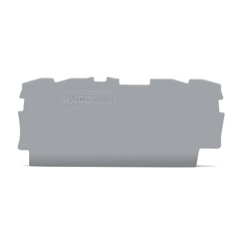 2000-1491 Wago Abschluss  und Zwischenplatte 0,7 mm dick, grau Produktbild Front View L