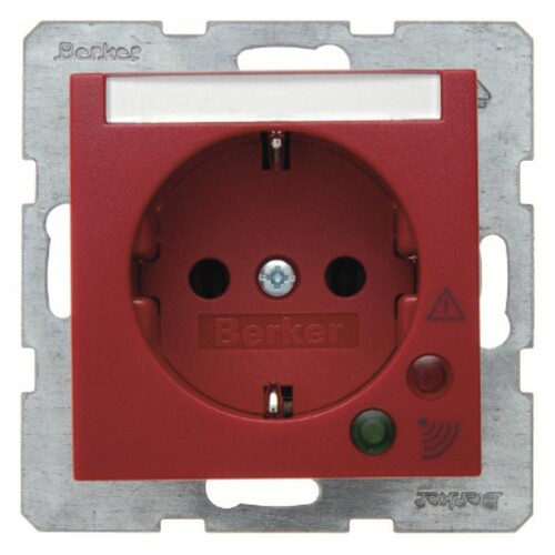 41088962 Berker BERKER S.1/B.x SSD mit Überspannungs  schutz rot glänzend Produktbild Front View L