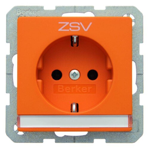 47506014 Berker BERKER Q.x SSD mit Schriftleiste und Aufdruck ZSV  orange Produktbild Front View L