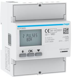 ECP380D Hager Energiezähler 3phasig,direkt 80A, S0,MID Produktbild