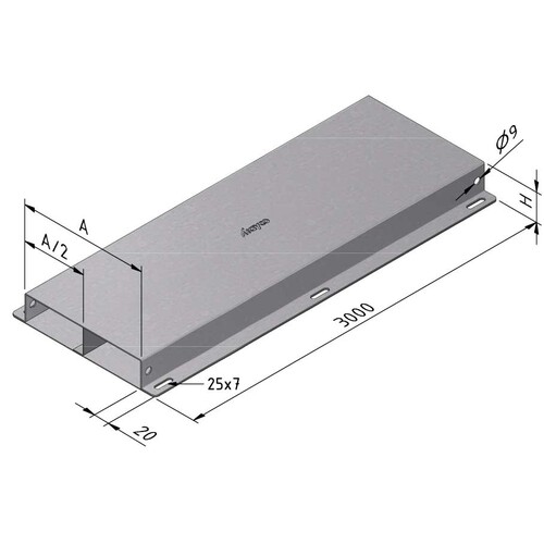 15714 Trayco FS-FDL38-350-2C-3PG Unterflurkanal 2-zügig 350mm Produktbild