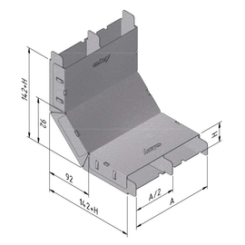 15731 Trayco FS-FD-RB38-250-2C-PG Steigestück 2-zügig 250mm Produktbild