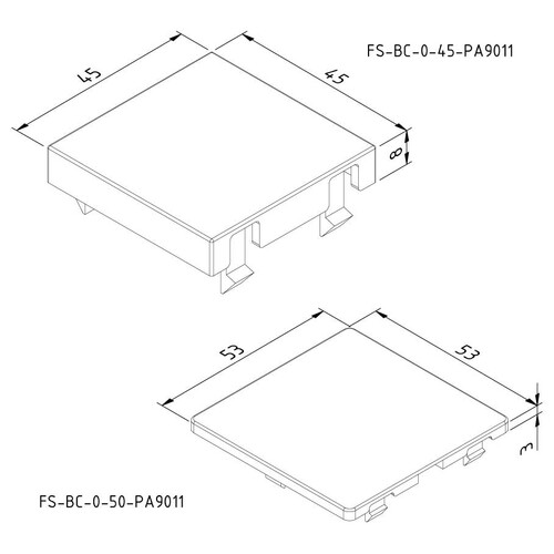 15651 Trayco FS-BC-0-45-PA9011 Blinddeckel für Gerätebecher Modul 45 Produktbild