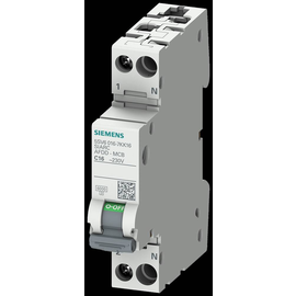 5SV6016-7KK16 Siemens LS-Kombi C16 Brandschutzschalter 2-polig 230V 6kA Produktbild front M