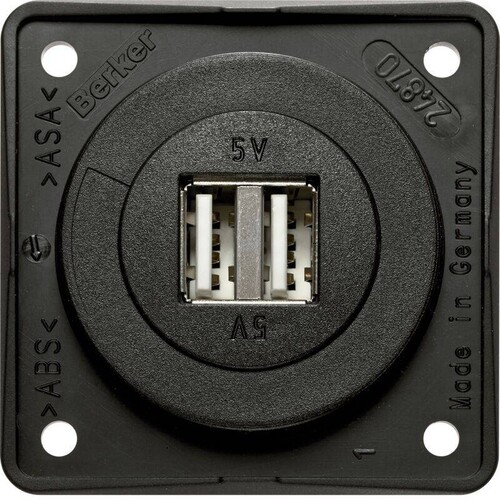 926022505 Berker BERKER INTEGRO USB Ladesteckdose 12V 2fach  anthrazit matt Produktbild