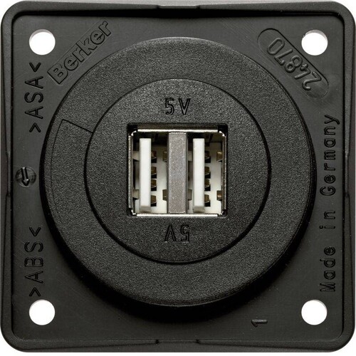 926022505 Berker BERKER INTEGRO USB Ladesteckdose 12V 2fach  anthrazit matt Produktbild Front View L