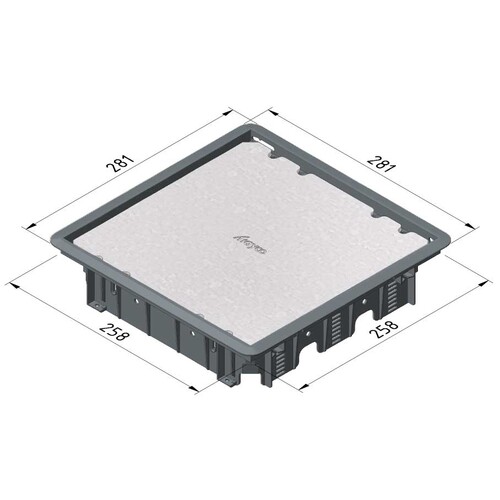 15777 Trayco FS BC8 CE SQ 260 PA7011 Blinddeckel the Box Teppchrand grau Produktbild