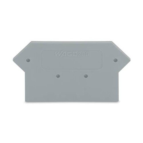 280-330 Wago Abschluss  und Zwischenplatte 2,5 mm dick, grau Produktbild Front View L