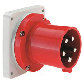 88210202 Bals Flanschgerätestecker TE 63A 5p 400V 6h IP44 Ni 283 gerade, rot, Produktbild front M