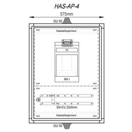 HAS-AP-4 Mehler Hausanschlusskasten AP Aussen B575xH765xT250 Produktbild