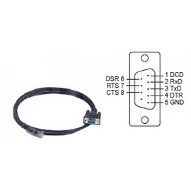 CBL-RJ45SM9-150 Moxa 8pin RJ45 to male DB9 connection shielded cable, 150cm Produktbild front M