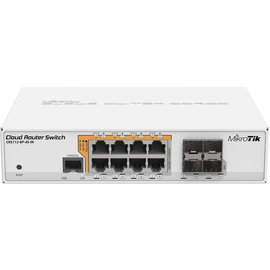 CRS112-8P-4S-IN Mikrotik Cloud Router Switch 112 8P 4S IN with QCA8511 400Mhz Produktbild