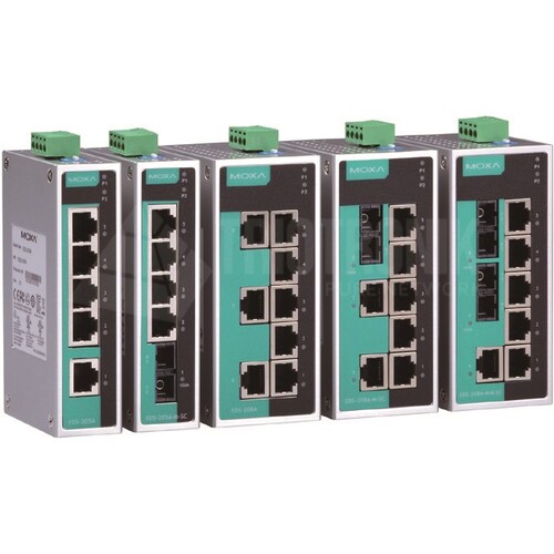 EDS-208A-MM-SC Moxa Unmanaged Ethernet switch with 6 10/100BaseT(X) ports, Produktbild Front View L