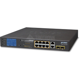 GSD-1222VHP Planet 8 Port 10/100/1000T 802.3at PoE + 2 Port 10/100/1000T Produktbild front M