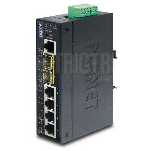 IGS-5225-4T2S Planet IP30 Industrial L2+/L4 4 Port 10/100/1000T + 2-port Produktbild Front View L