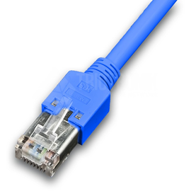 PKT-HQ-K5E 25.0 BL Neutral High Quality Patchkabel KAT5E mit Hirose Stecker TM1 Produktbild front M