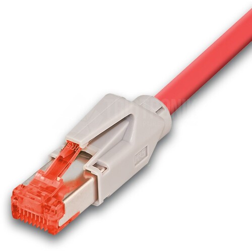 PKT-HQ-KAT6 0.5 RT Neutral High Quality Patchkabel KAT6 mit Hirose Stecker TM21, Produktbild Front View L