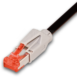PKT-HQ-KAT6 20.0 SW Neutral High Quality Patchkabel KAT6 mit Hirose Stecker TM21, Produktbild front M