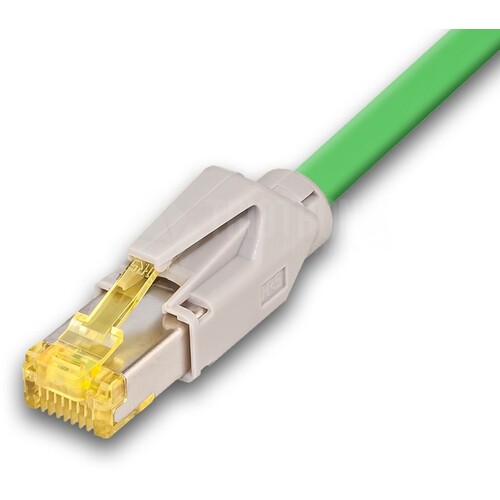 PKT-HQ-KAT6A 1.0 GN Neutral High Quality Patchkabel KAT6A mit Hirose Stecker TM3 Produktbild Front View L