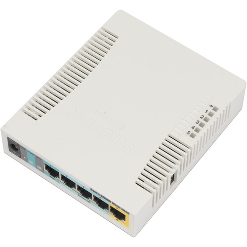 RB951UI-2HND Mikrotik RouterBOARD 951Ui 2HnD with 600Mhz CPU, 128MB RAM, Produktbild Front View L