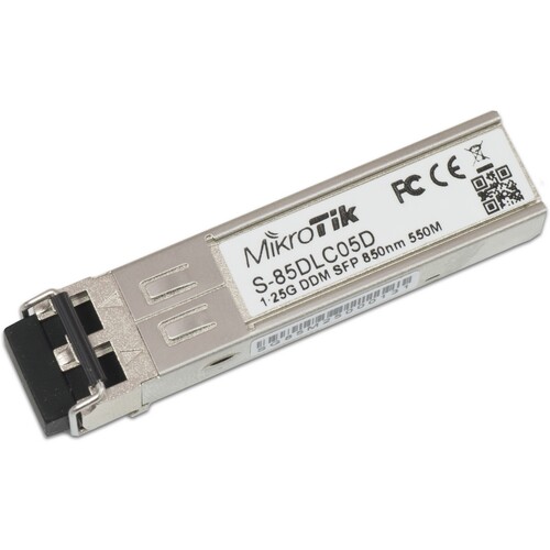 S-85DLC05D Mikrotik SFP module 1.25G MM 550m 850nm Produktbild Front View L