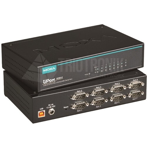 UPORT 1610-8 Moxa 8 Port USB to Serial Hub, EU Plug, RS-232 Produktbild Front View L