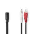 CAGB22255BK02 Nedis Stereo Audiokabel 2x Cinch Steck. - 3,5mm Klink. Kupp.0,2m Produktbild