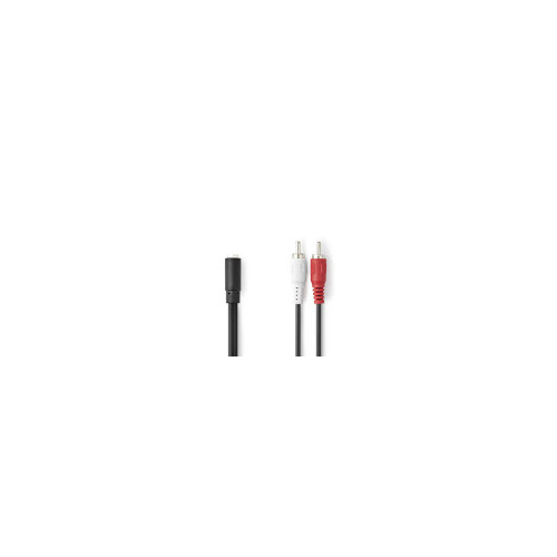 CAGB22255BK02 Nedis Stereo Audiokabel 2x Cinch Steck. - 3,5mm Klink. Kupp.0,2m Produktbild Front View L