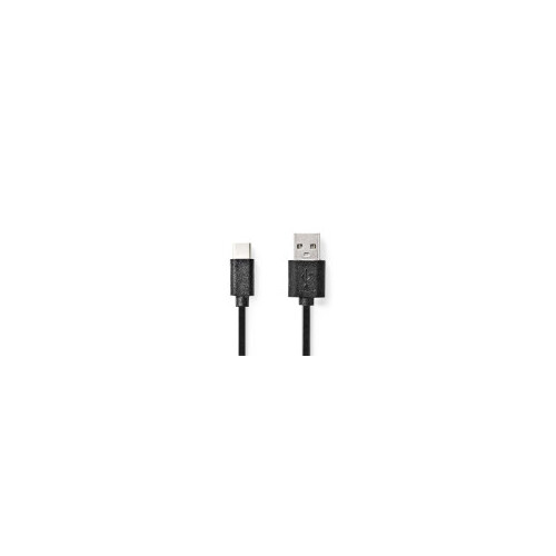 CCGB60600BK10 Nedis USB 2.0 Kabel 1,0m USB-A Stecker / USB-C Stecker schwarz Produktbild Front View L