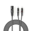 COTH15200GY15 Nedis XLR Audiokabel | XLR 3 Pol Stecker   2x Cinch Stecker | 1,5  Produktbild