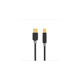 CCBW60100AT20 Nedis USB 2.0 Kabel 2,0m USB-A Stecker / USB-B Stecker schwarz Produktbild front M