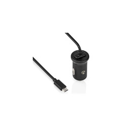 CCHAM240ABK Nedis Kfz Ladegerät | 2,4 A | Festkabel | Micro USB | Schwarz Produktbild