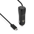 CCHAC300ABK Nedis Kfz Ladegerät | 3,0 A | Festkabel | USB C | Schwarz Produktbild