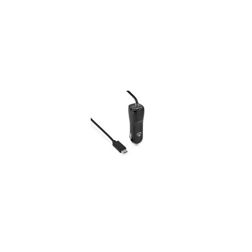 CCHAC300ABK Nedis Kfz Ladegerät | 3,0 A | Festkabel | USB C | Schwarz Produktbild Front View L