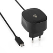 WCHAC300ABK Nedis Netzladegerät | 3,0 A | Festkabel | USB C | Schwarz Produktbild