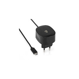 WCHAC300ABK Nedis Netzladegerät | 3,0 A | Festkabel | USB C | Schwarz Produktbild