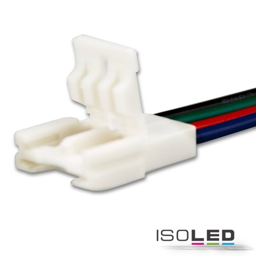 113111 Isoled Flexband Clip Anschluss Slim 4 polig, weiß für Breite 10mm mit Produktbild Front View L