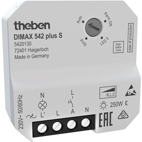 5420130 Theben THEBEN Universaldimmer DIMAX 542 plus S Produktbild Front View L