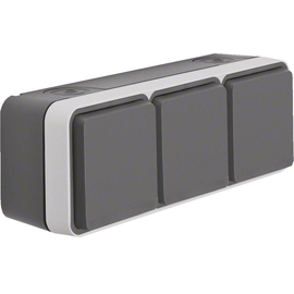 47733525 Berker BERKER W.1 SSD 3fach waagrecht mit SHUTTER grau/lichtg Produktbild