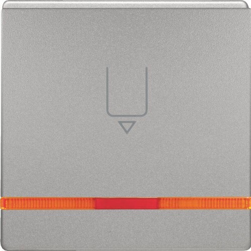 16406084 Berker BERKER Q.x Hotelcard Schalter Aufsatz mit oranger Linse  alu Produktbild