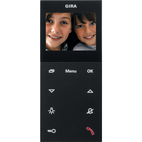 1239005 Gira Wohnungsstation Video AP Plus System 55 Schwarz m Produktbild Front View L